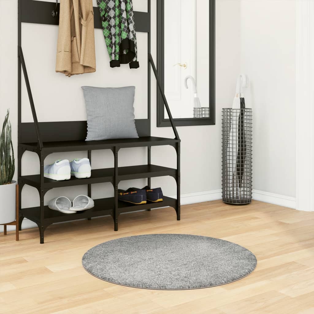 VidaXL Teppich Pamplona Shaggy Hochflor Modern ø 80 cm Grün