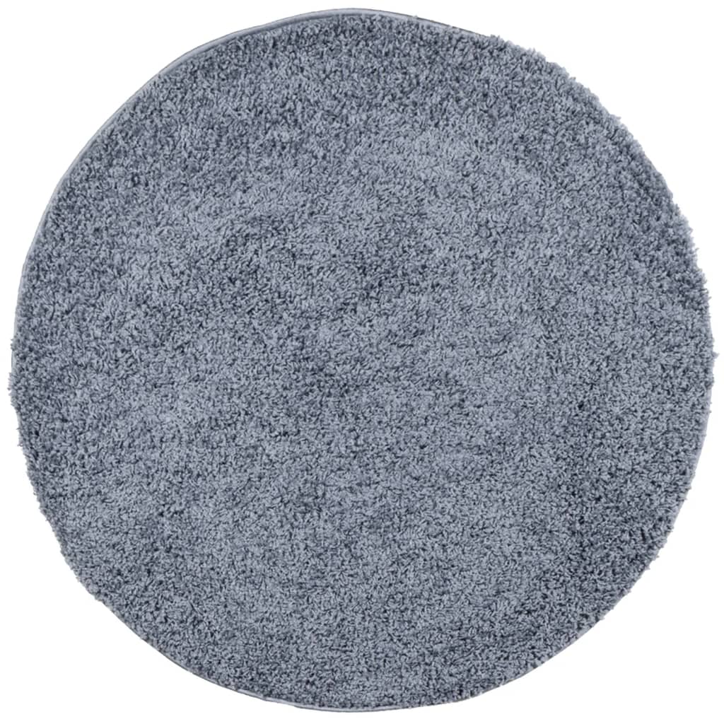 VidaXL Teppich Pamplona Shaggy Hochflor Modern ø 80 cm Blau
