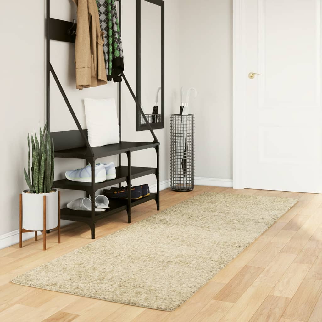 Vidaxx Teppich Pamplona Shaggy Hochflor modern 80x250 cm Goldfarbe