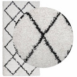 VidaXL Teppich Pamplona Shaggy Hochflor 100x200 cm Creme und Schwarz