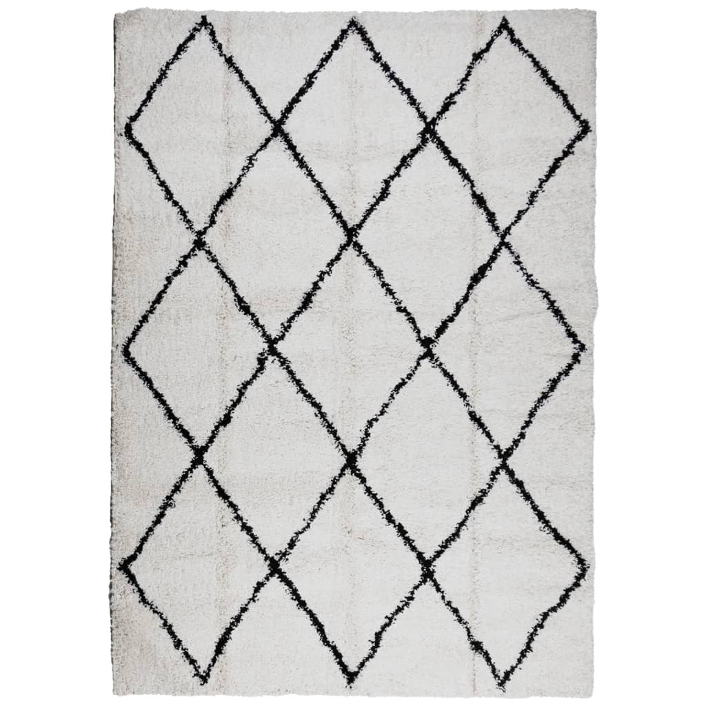 VidaXL Teppich Pamplona Shaggy Hochflor 120x170 cm Creme und Schwarz