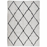 Vidaxx Teppich Shaggy Hochflor Modern 140x200 cm Creme und Schwarz