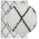 Vidaxx Teppich Shaggy Hochflor Modern 140x200 cm Creme und Schwarz