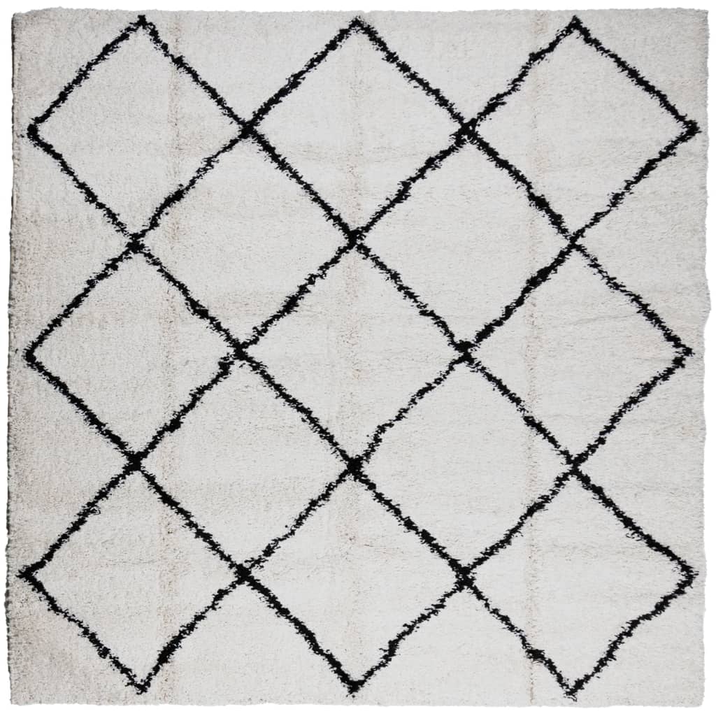 VidaXL Teppich Pamplona Shaggy Hochflor 160x160 cm Creme und Schwarz