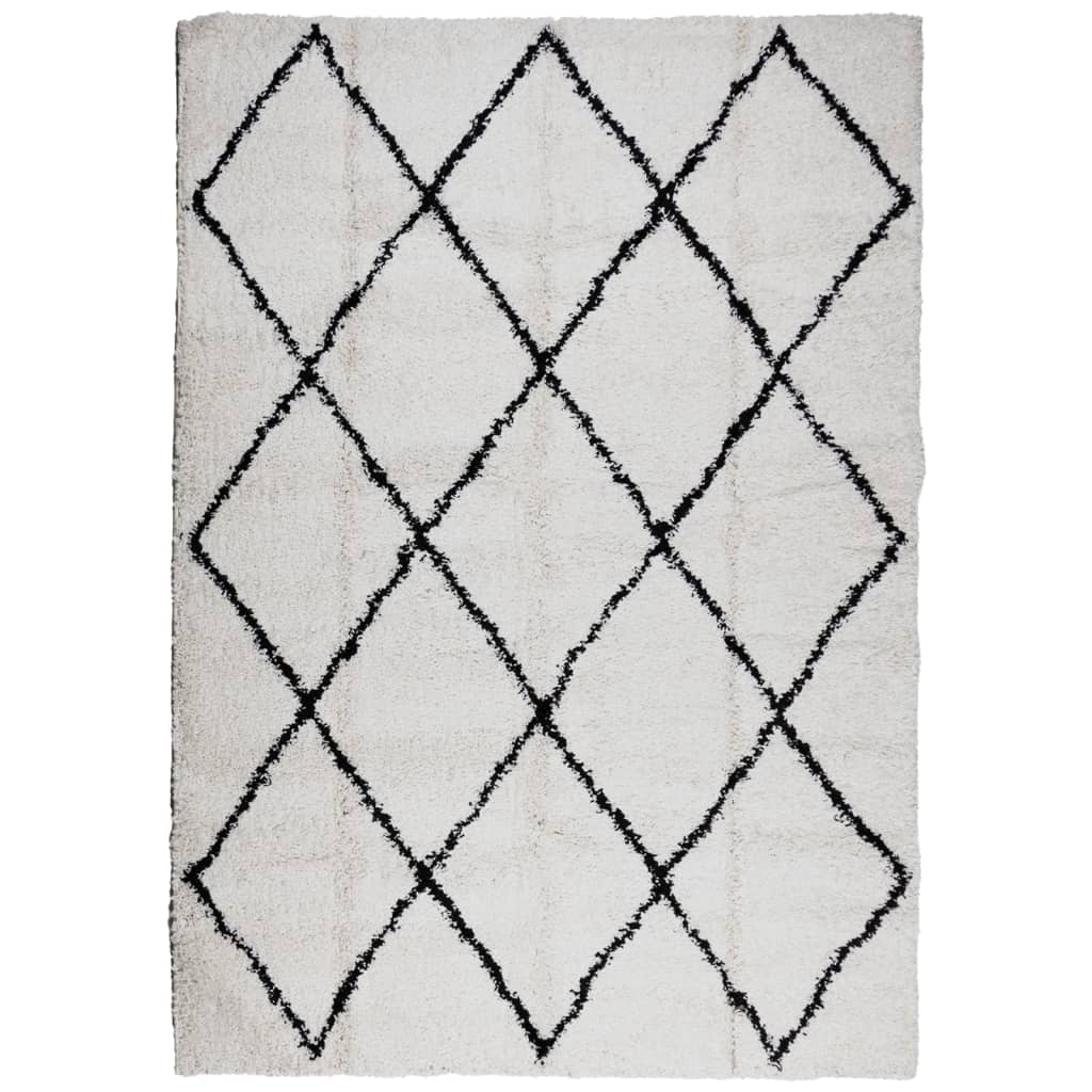 VidaXL Teppich Pamplona Shaggy Hochflor 160x230 cm Creme und Schwarz