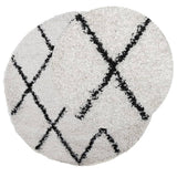 VidaXL Teppich Pamplona Shaggy Hochflor ø 80 cm Creme und Schwarz