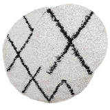 VidaXL Teppich Pamplona Shaggy Hochflor ø 100 cm Creme und Schwarz