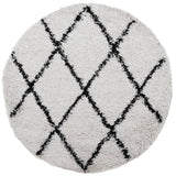 VidaXL Teppich Pamplona Shaggy Hochflor ø 120 cm Creme und Schwarz
