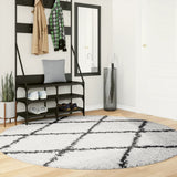 VidaXL Teppich Pamplona Shaggy Hochflor ø 200 cm Creme und Schwarz