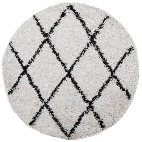 VidaXL Teppich Pamplona Shaggy Hochflor ø 280 cm Creme und Schwarz