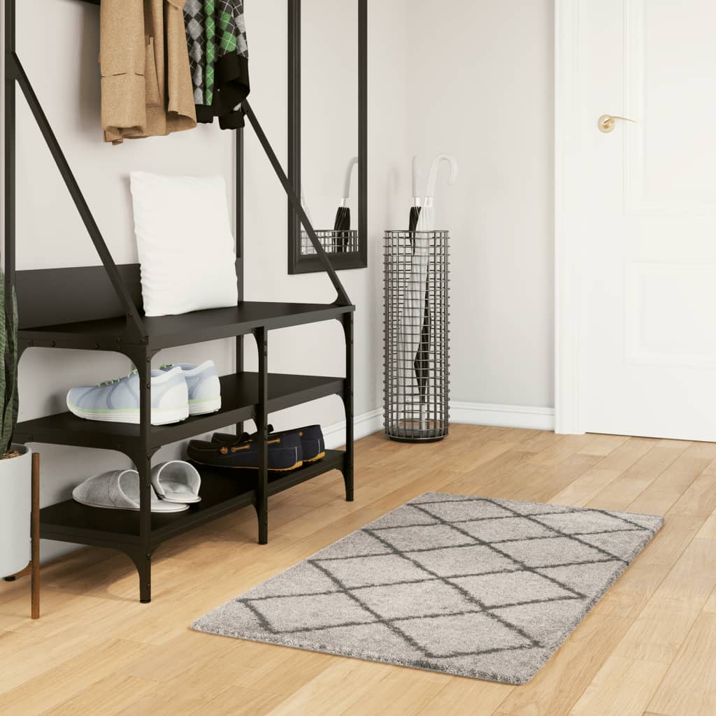 VidaXL Teppich Pamplona Shaggy Hochflor 60x110 cm Beige Anthrazit