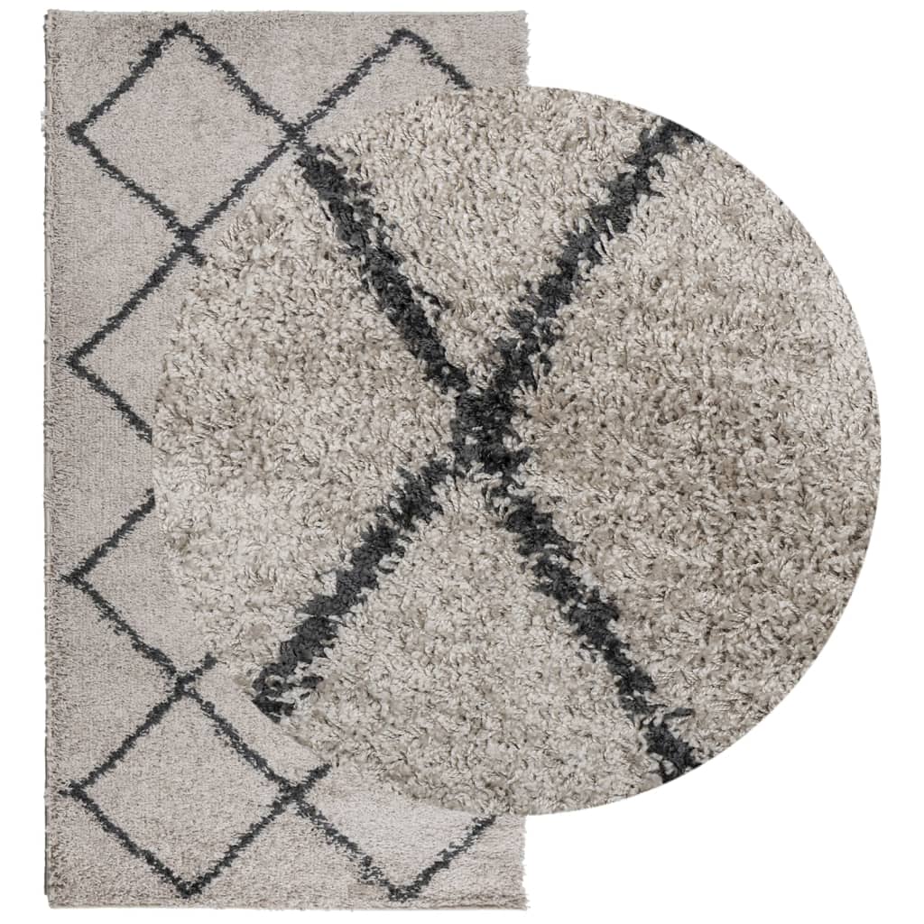 VidaXL Teppich Pamplona Shaggy Hochflor 80x150 cm Beige Anthrazit