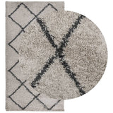 VidaXL Teppich Pamplona Shaggy Hochflor 80x150 cm Beige Anthrazit