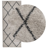 VidaXL Teppich Pamplona Shaggy Hochflor 80x200 cm Beige Anthrazit