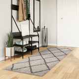 VidaXL Teppich Pamplona Shaggy Hochflor 80x250 cm Beige Anthrazit