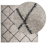 VidaXL Teppich Pamplona Shaggy Hochflor 120x120 cm Beige Anthrazit