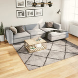 VidaXL Teppich Pamplona Shaggy Hochflor 240x240 cm Beige Anthrazit