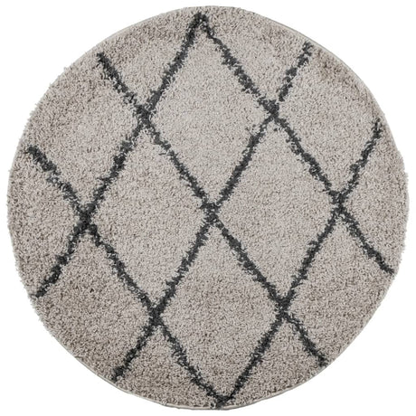 Vidaxl Teppich Pamplona Shaggy Hochflor ø 80 cm Beige Anthrazit