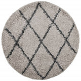 VidaXL Teppich Pamplona Shaggy Hochflor ø 100 cm Beige Anthrazit