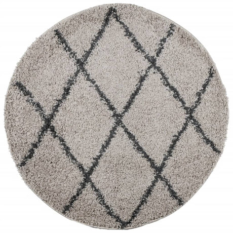 VidaXL Teppich Pamplona Shaggy Hochflor ø 100 cm Beige Anthrazit