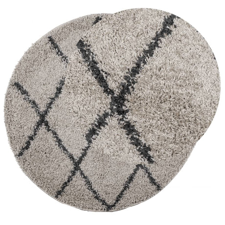 VidaXL Teppich Pamplona Shaggy Hochflor ø 100 cm Beige Anthrazit