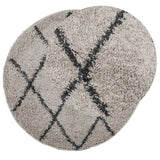 VidaXL Teppich Pamplona Shaggy Hochflor ø 100 cm Beige Anthrazit
