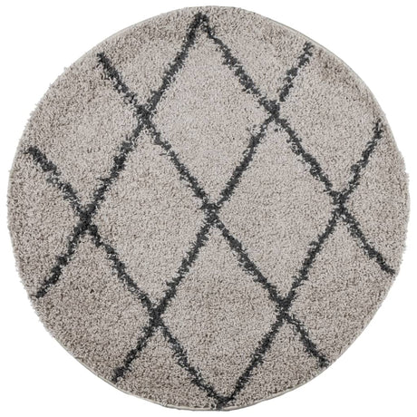 VidaXL Teppich Pamplona Shaggy Hochflor ø 120 cm Beige Anthrazit