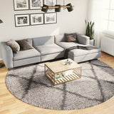 VidaXL Teppich Pamplona Shaggy Hochflor ø 280 cm Beige Anthrazit