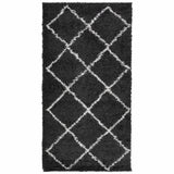 VidaXL Teppich Pamplona Shaggy Hochflor 80x150 cm Schwarz und Creme