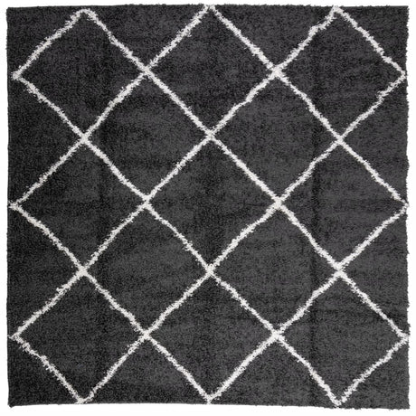 VidaXL Teppich Pamplona Shaggy Hochflor 120x120 cm Schwarz und Creme