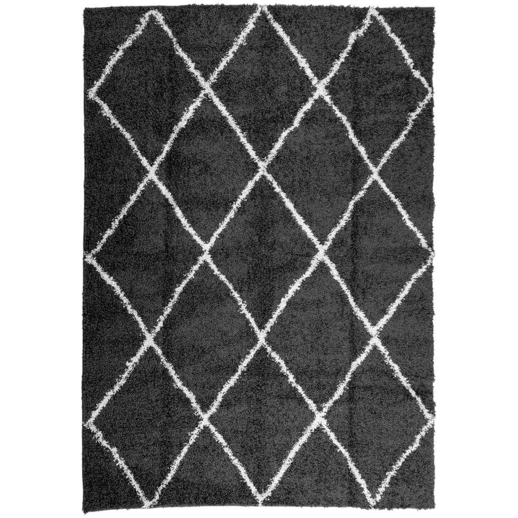 Vidaxx Teppich Shaggy Hochflor modern 120x170 cm Schwarz und Creme