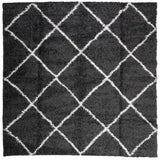 Vidaxx Teppich Shaggy Hochflor Modern 200x200 cm Schwarz und Creme
