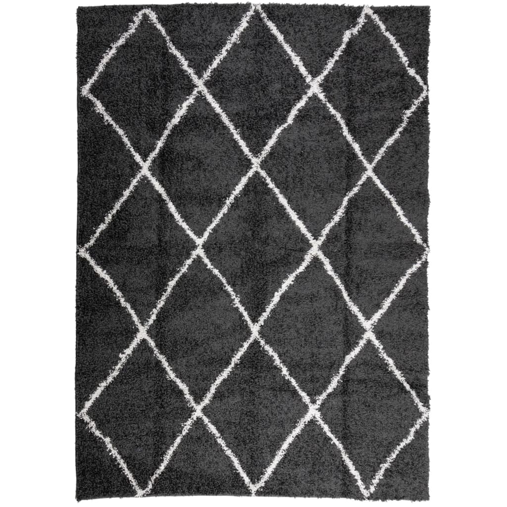 Vidaxx Teppich Shaggy Hochflor Modern 200x280 cm Schwarz und Creme
