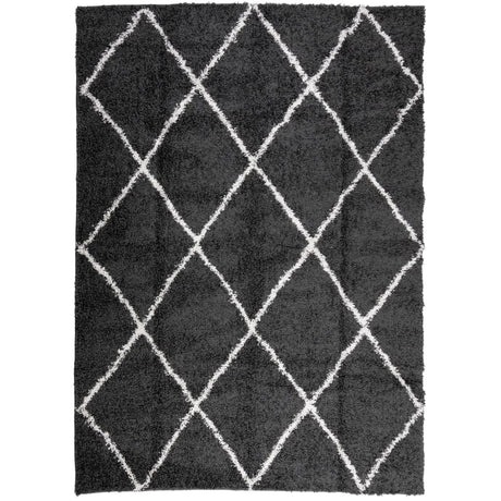 Vidaxx Teppich Shaggy Hochflor Modern 200x280 cm Schwarz und Creme