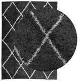 Vidaxx Teppich Shaggy Hochflor Modern 240x340 cm Schwarz und Creme