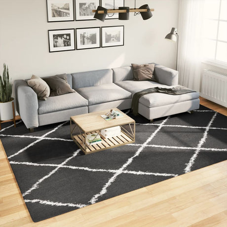 Vidaxx Teppich Shaggy Hochflor Modern 240x340 cm Schwarz und Creme