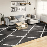 Vidaxx Teppich Shaggy Hochflor modern 300x400 cm Schwarz und Creme