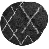 VidaXL Teppich Pamplona Shaggy Hochflor ø 120 cm Schwarz und Creme