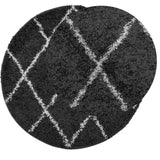 VidaXL Teppich Pamplona Shaggy Hochflor ø 160 cm Schwarz und Creme