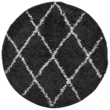 Vidaxx Teppich Pamplona Shaggy Hochflor ø 280 cm Schwarz und Creme