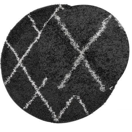 Vidaxx Teppich Pamplona Shaggy Hochflor ø 280 cm Schwarz und Creme