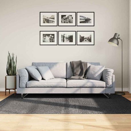 VidaXL Teppich Iza Niedrigflor skandinavisch 140x200 cm Anthrazit