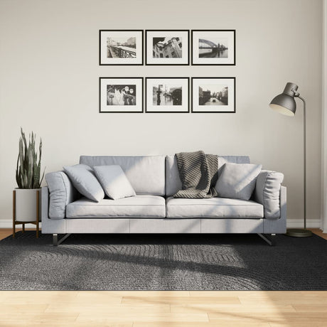 VidaXL Teppich Iza Niedrigflor skandinavisch 160x230 cm Anthrazit