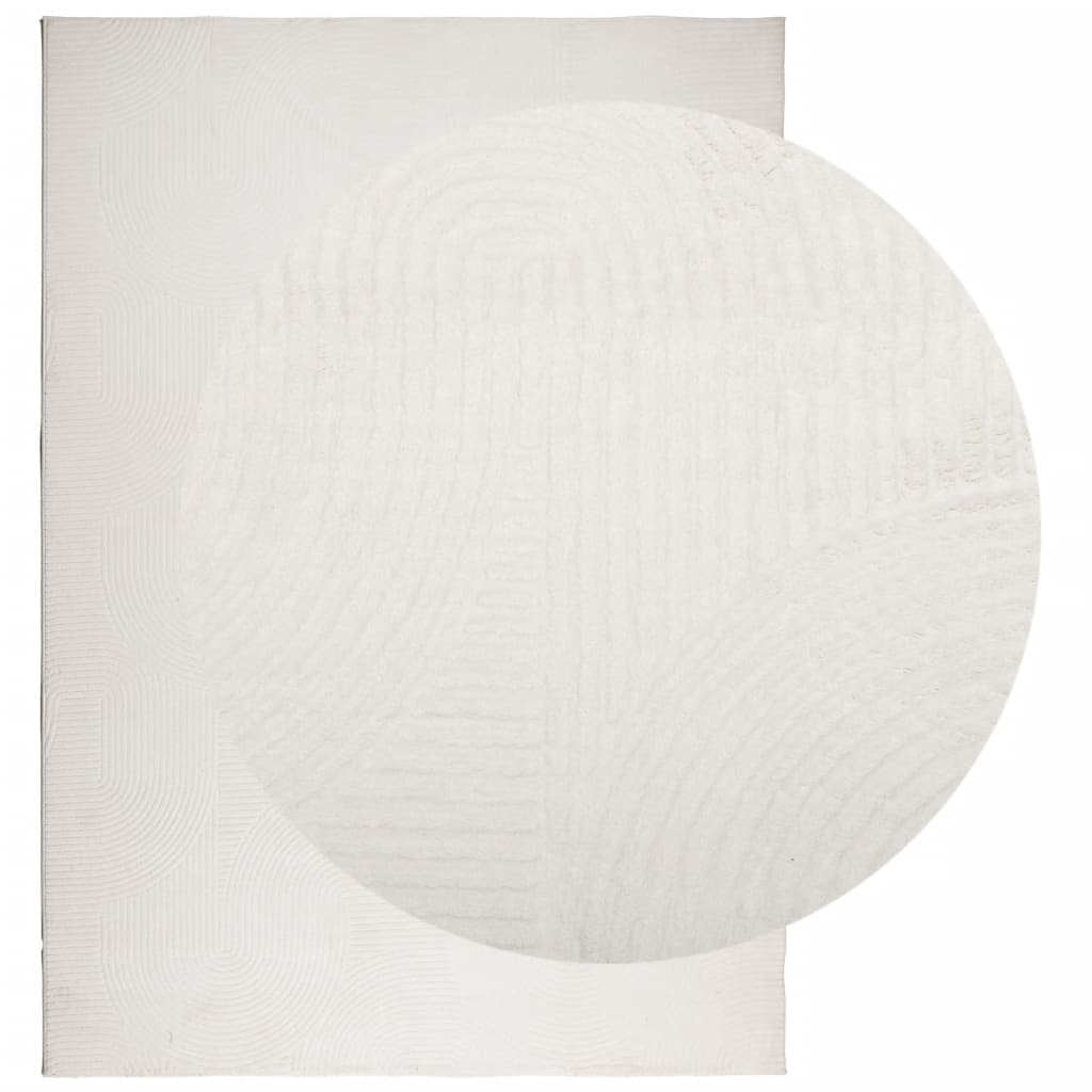 VidaXL Teppich Iza Kurzflor skandinavisch 140x200 cm Creme