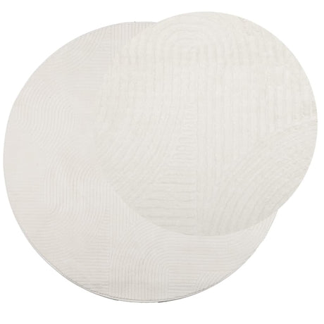 VidaXL Teppich IZA Kurzflor skandinavisch Ø 160 cm Creme