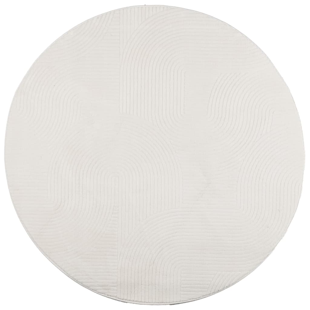 VidaXL Teppich IZA Kurzflor skandinavisch Ø 200 cm Creme