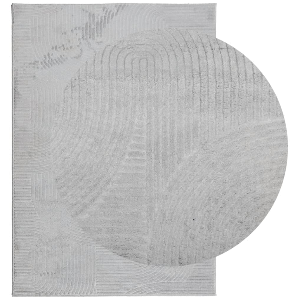 VidaXL Teppich Iza Kurzflor skandinavisch 120x170 cm grau