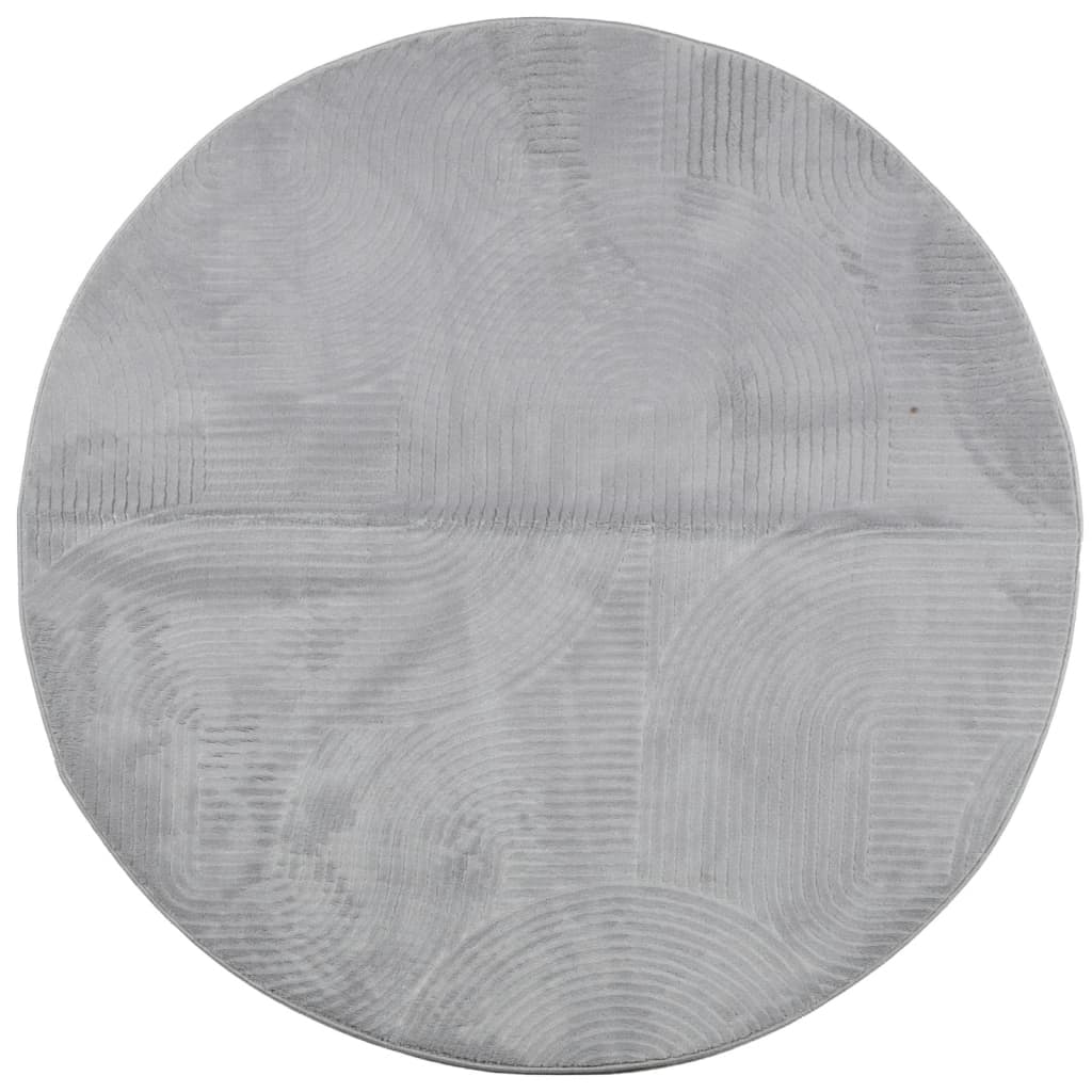 Vidaxl Teppich Iza Kurzflor skandinavisch ø 120 cm grau