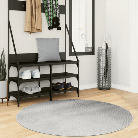 Vidaxl Teppich Iza Kurzflor skandinavisch ø 120 cm grau