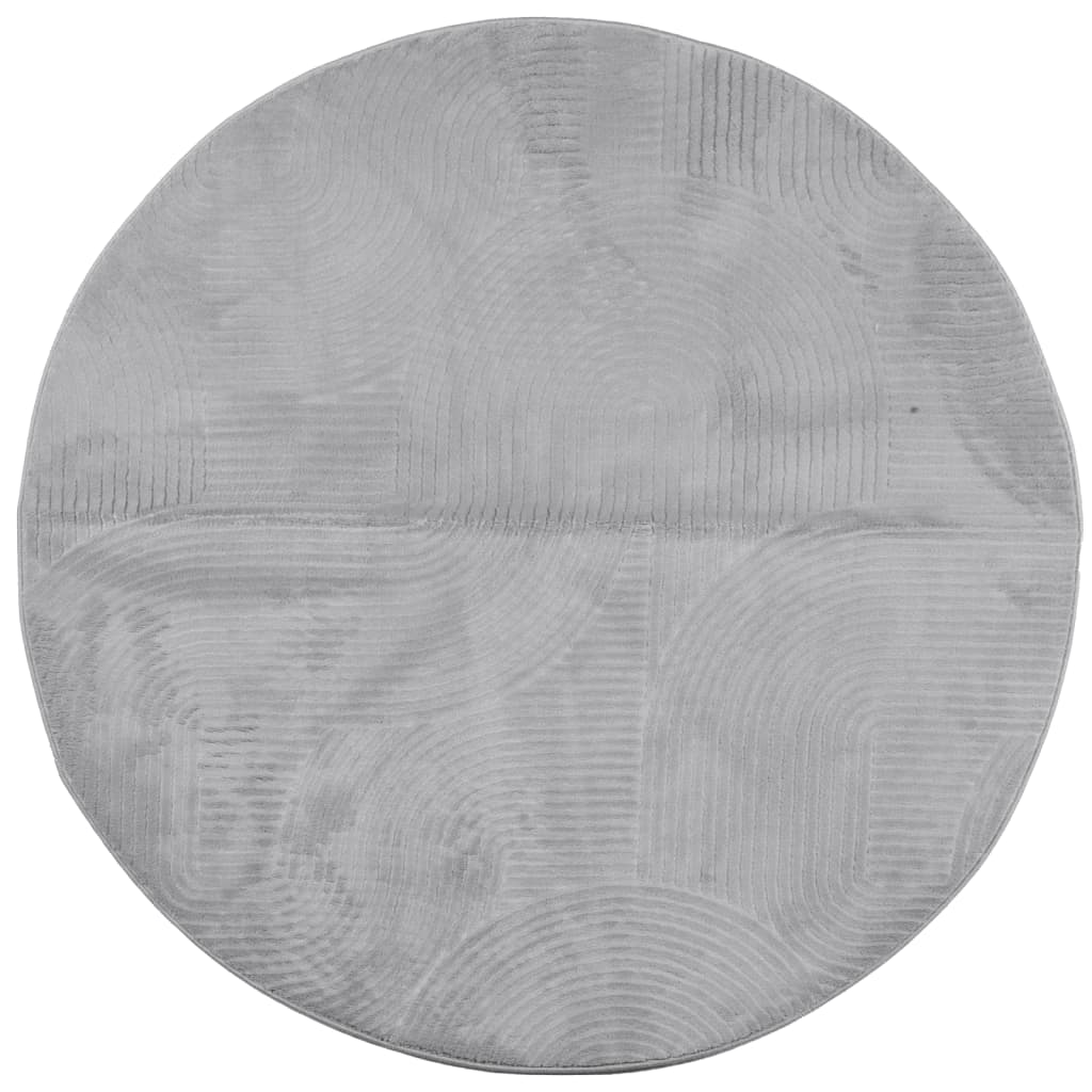 Vidaxl Teppich Iza Kurzflor skandinavisch ø 200 cm grau